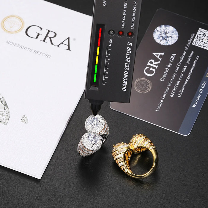 S925 Moissanite Cornucopia Ring - Different Drips