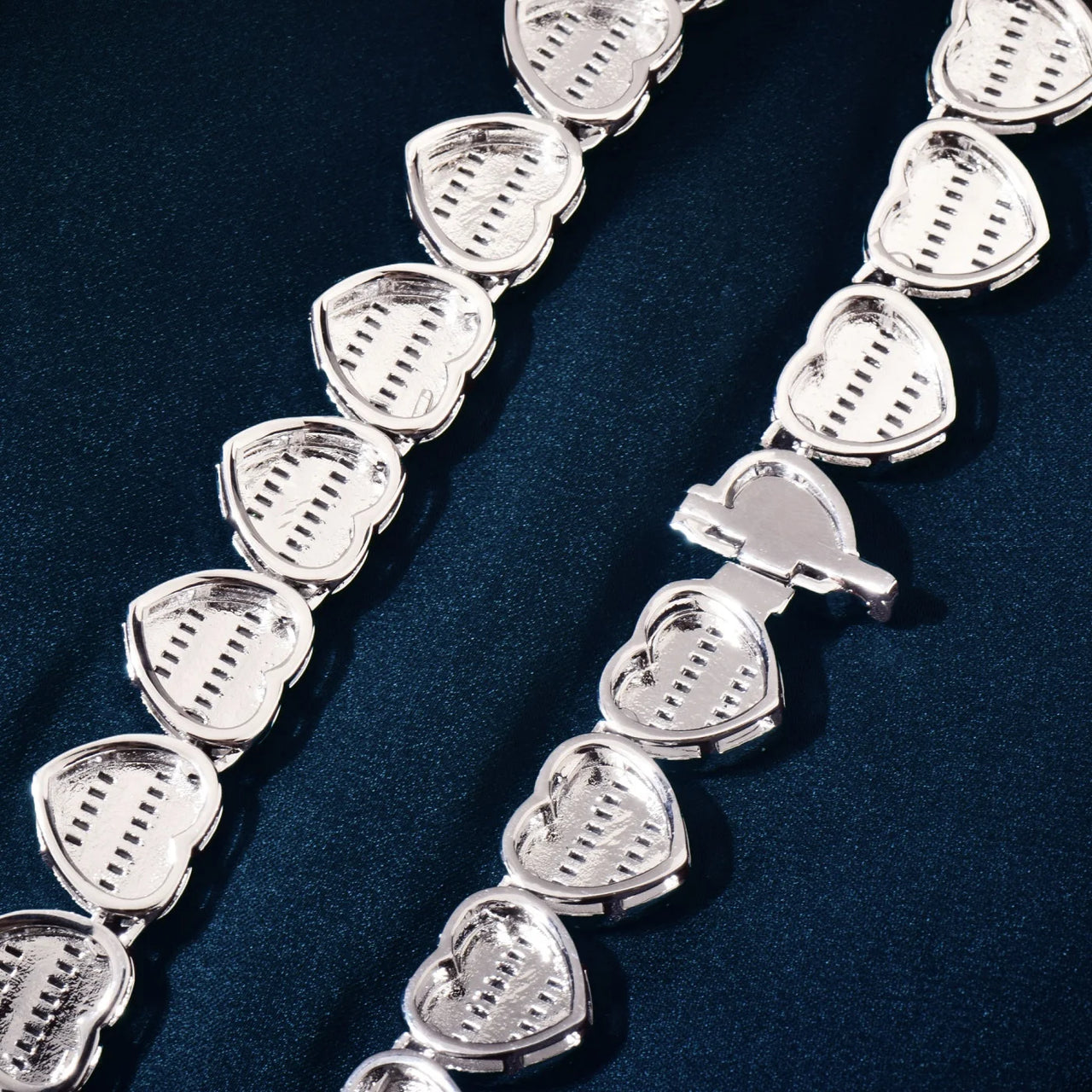 12mm Baguette Heart Link Chain - Different Drips