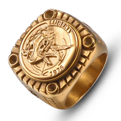 Smoking Skull Chunky Signet Ring - Different Drips