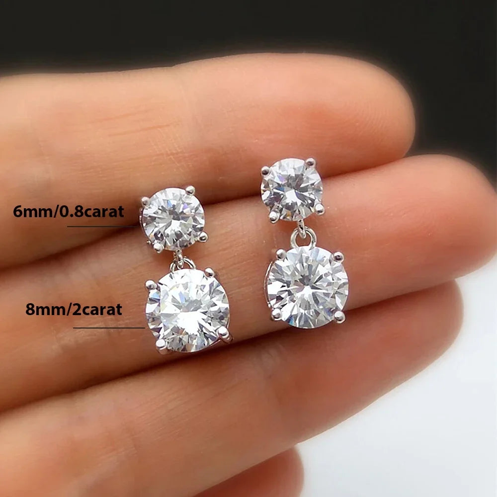 Women's S925 Moissanite Diamond Drop Stud Earrings - Different Drips