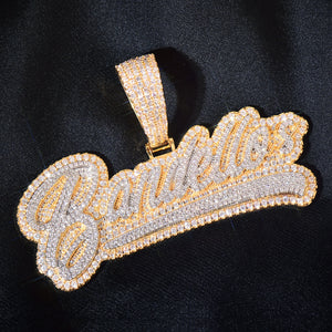 Cursive Varsity Custom Letter Pendant - Different Drips