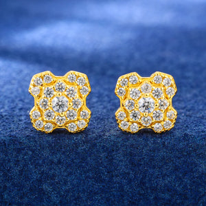 S925 Moissanite Snowburst Cluster Stud Earrings - Different Drips