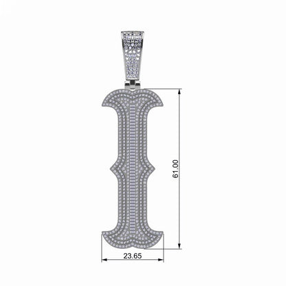 S925 Moissanite Baguette Custom Letter Pendant - Different Drips