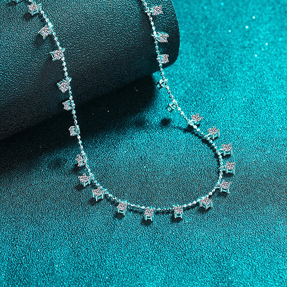 4mm Women's S925 Moissanite Diamond Drop Necklace - Different Drips