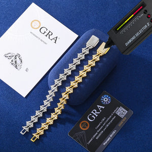 S925 Moissanite Dollar Link Bracelet - Different Drips