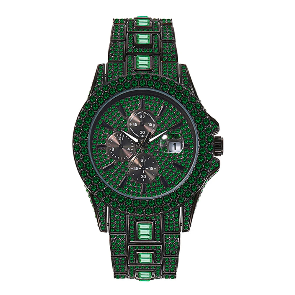Bust Down Chronograph Date Watch - Different Drips
