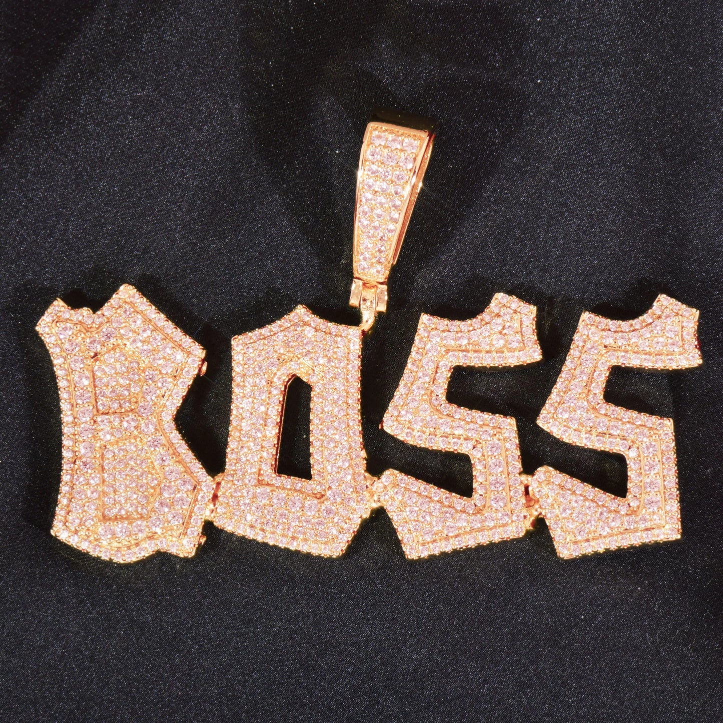 Iced Out Graffiti Custom Letter Name Pendant - Different Drips
