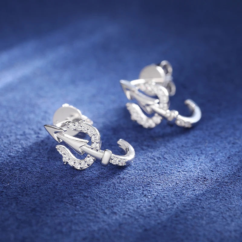 S925 Moissanite Trident Earrings - Different Drips