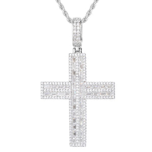 S925 Moissanite Vertical Cross Pendant - Different Drips