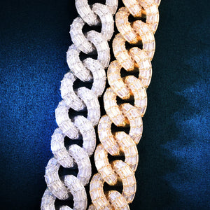 21mm All Over Baguette Miami Cuban Link Bracelet - Different Drips