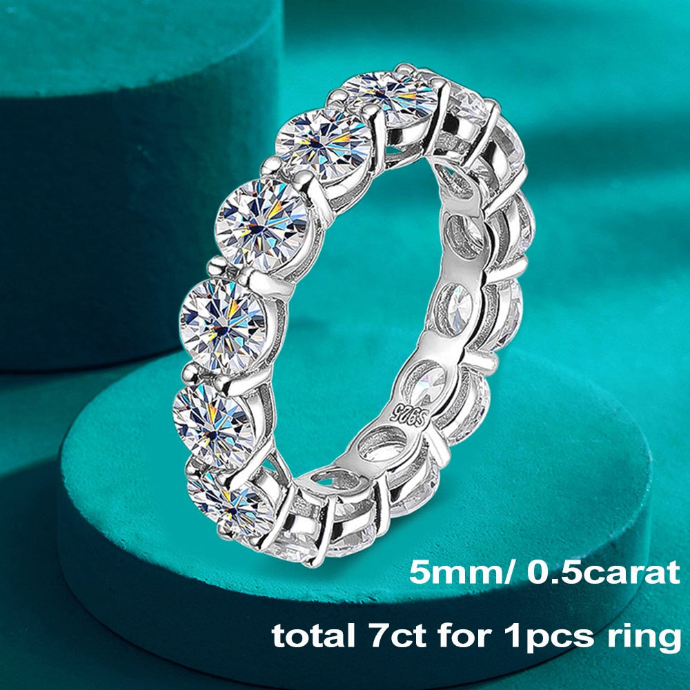 Women's S925 Moissanite Diamond Eternity Band Ring - Different Drips