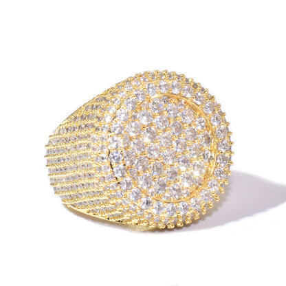 Iced Round Cluster Pavé Ring - Different Drips