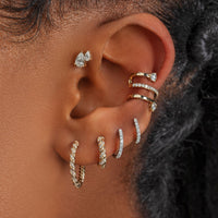 Thumbnail for S925 Women's Two-Tone Braided Earrings - Different Drips