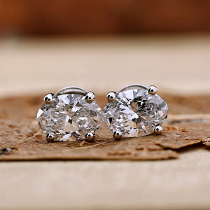 Women's S925 Oval Cut Moissanite Diamond Stud Earrings - Different Drips