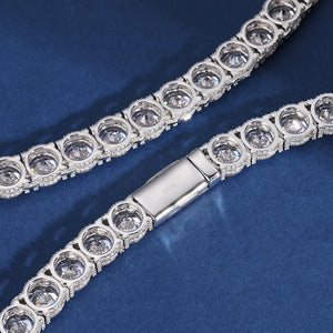 10mm S925 Moissanite Round Cut Tennis Chain - Different Drips