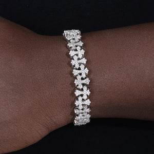 Budded Cross Link Moissanite Bracelet - Different Drips