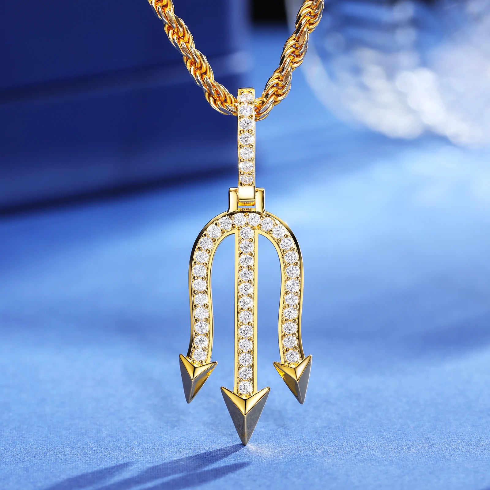 S925 Moissanite Trident Pendant - Different Drips