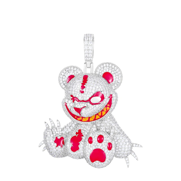 S925 Moissanite Savage Bear Pendant - Different Drips
