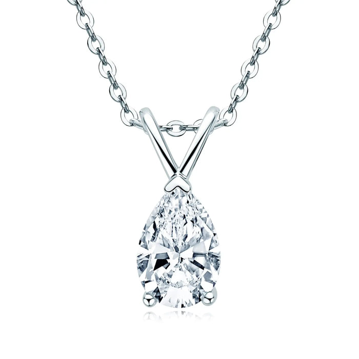 Women's S925 Pear Cut Moissanite Pendant - Different Drips