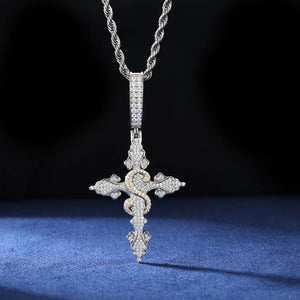 S925 Moissanite Diamond S Cross Pendant - Different Drips