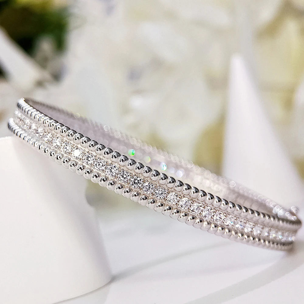 6mm Women's S925 Moissanite Bead Bracelet - Different Drips