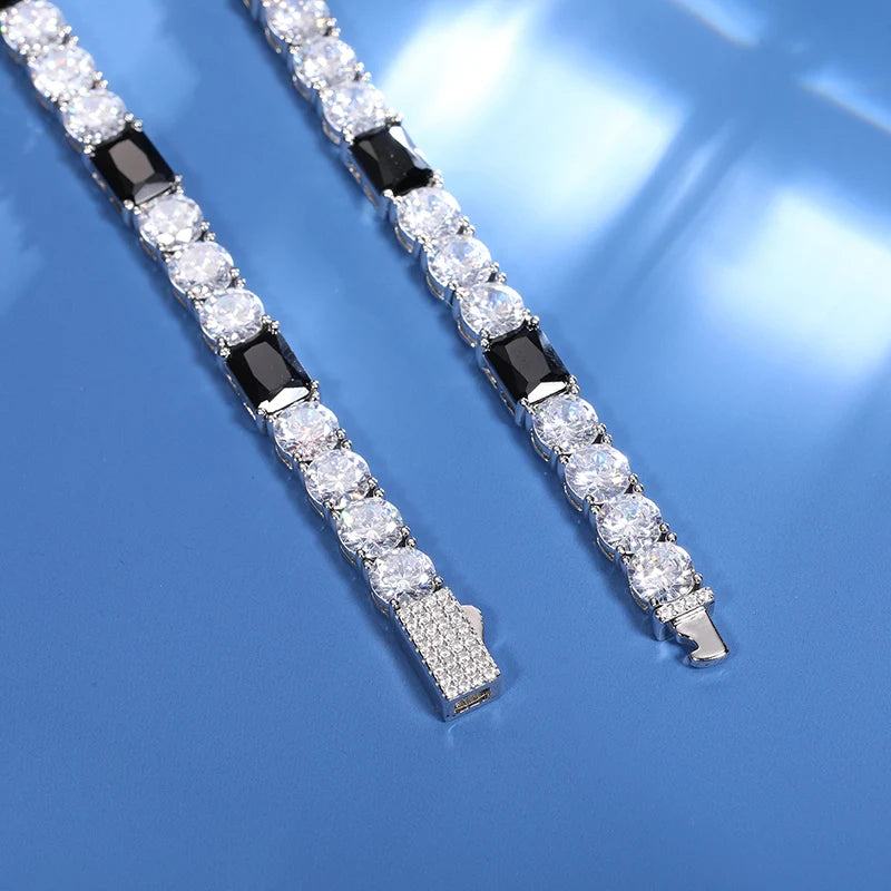 6mm S925 Black Moissanite Tennis Bracelet - Different Drips