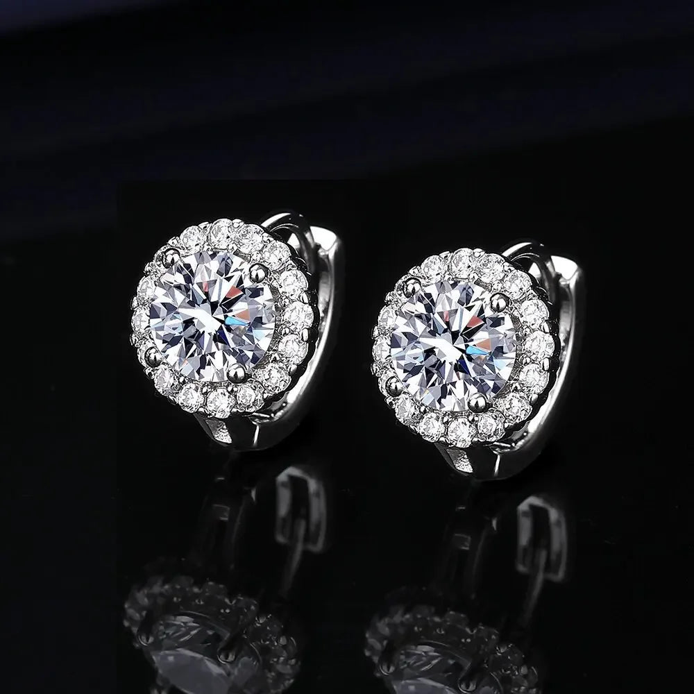 0.5/1Carat Women's S925 Moissanite Diamond Hoop Earrings - Different Drips