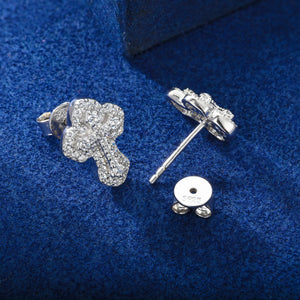Moissanite Micro-Prong Cross Stud Earrings - Different Drips