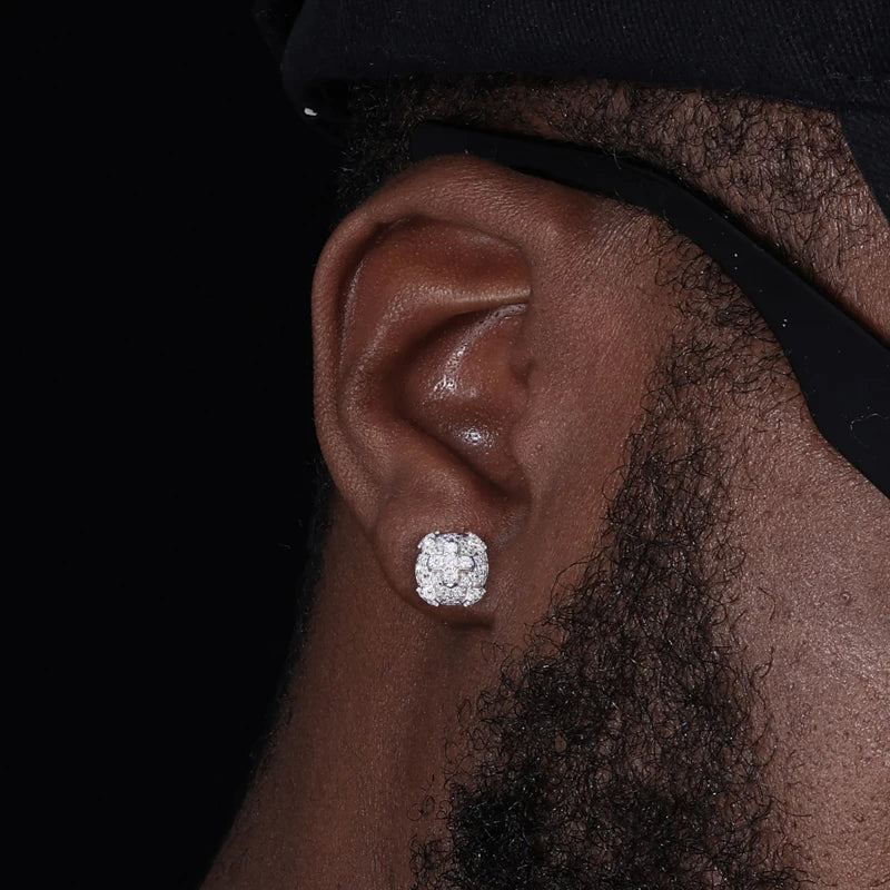 925 Sterling Silver Iced Out Cross Moissanite Stud Earrings - Different Drips
