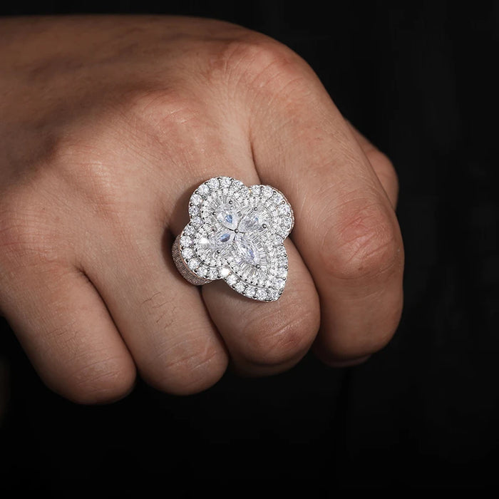 S925 Moissanite Cluster Cocktail Ring - Different Drips