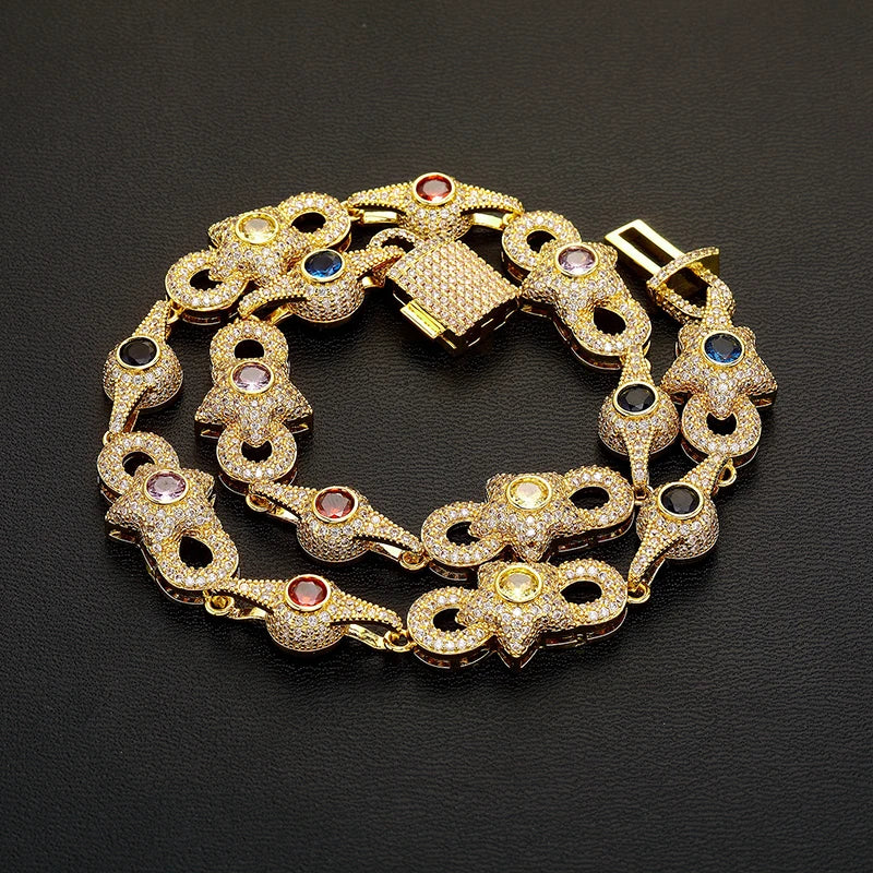 Multicolor Gemstone Infinity Link Chain