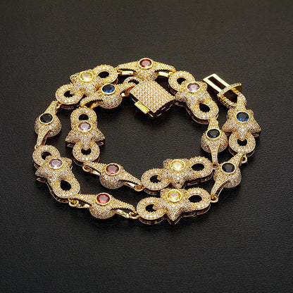Multicolor Gemstone Infinity Link Chain