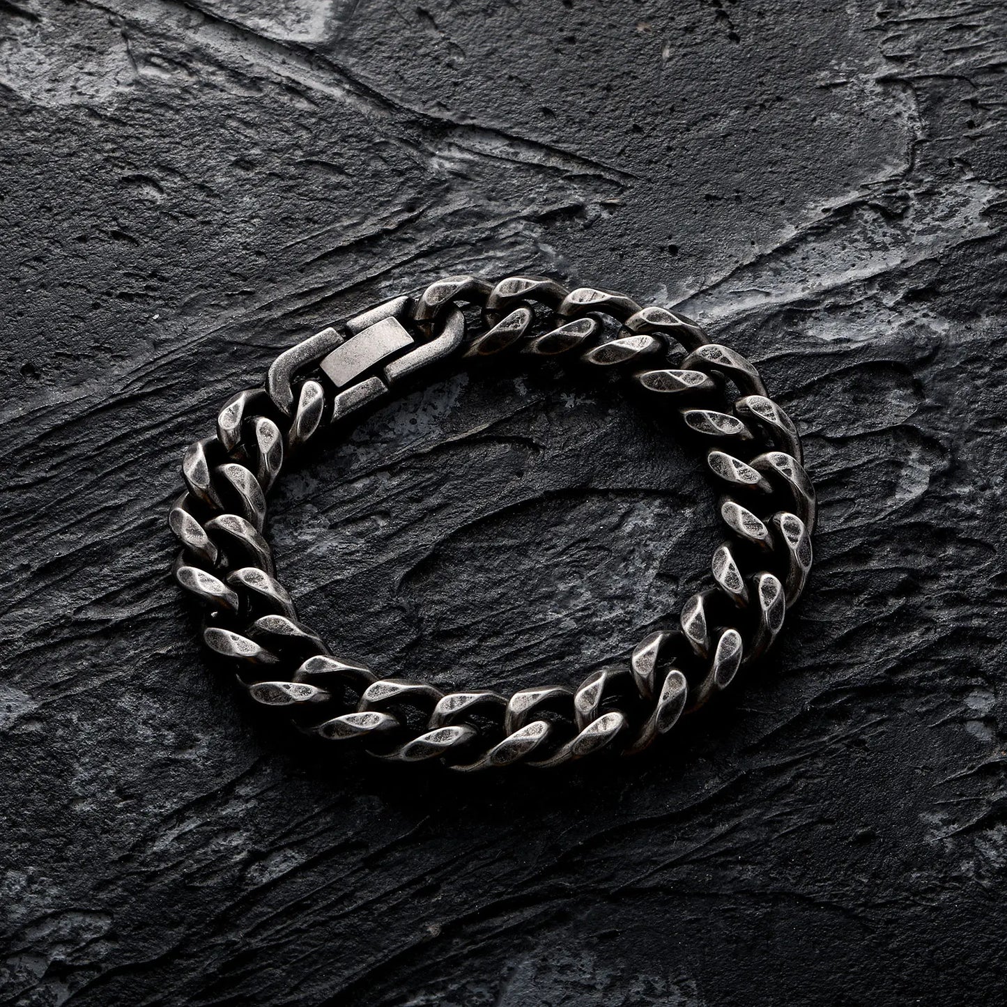 11mm Distressed Brushed Miami Cuban Link Bracelet - Different Drips