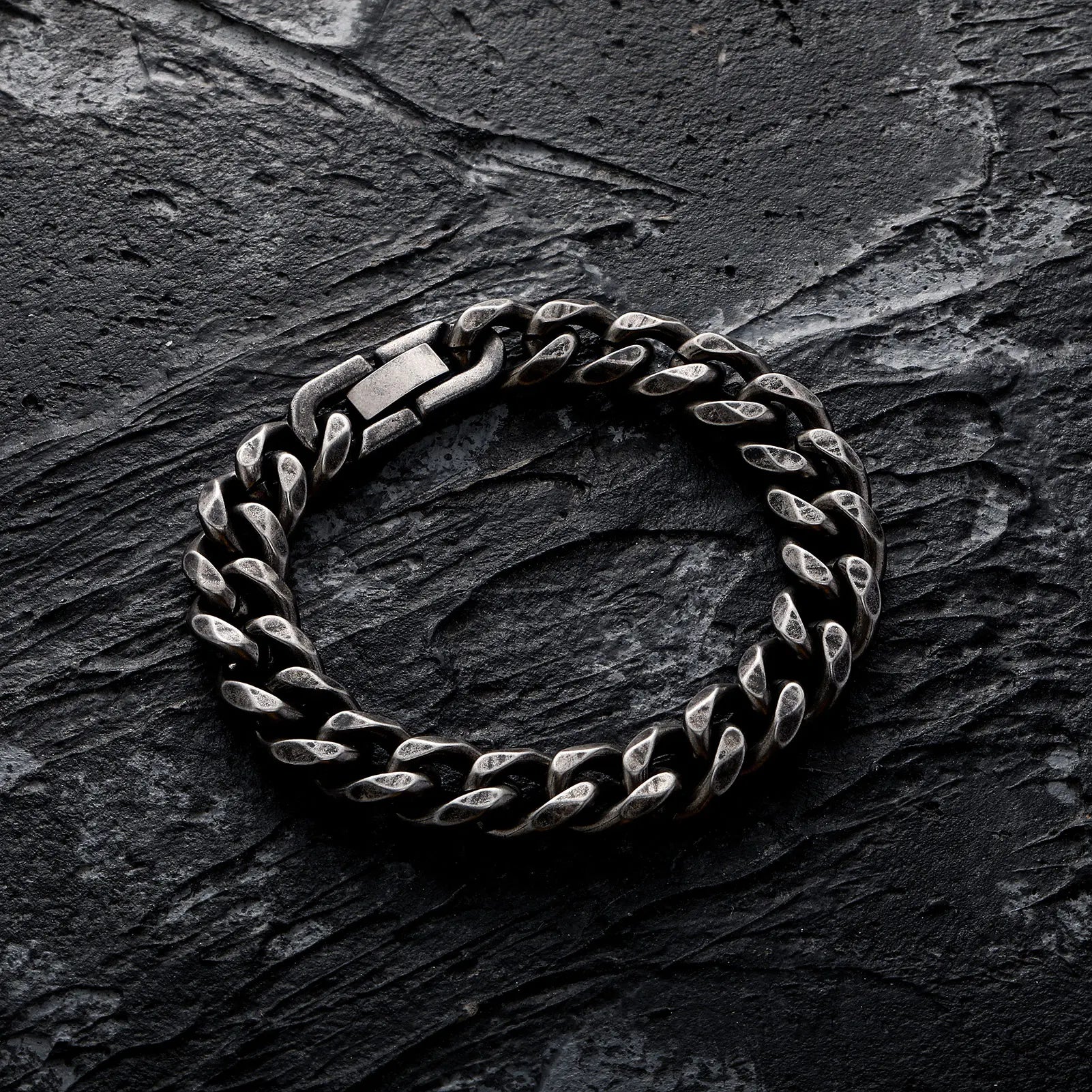 11mm Distressed Brushed Miami Cuban Link Bracelet - Different Drips