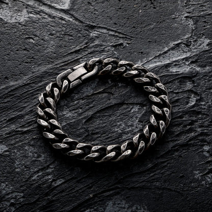 11mm Distressed Brushed Miami Cuban Link Bracelet - Different Drips
