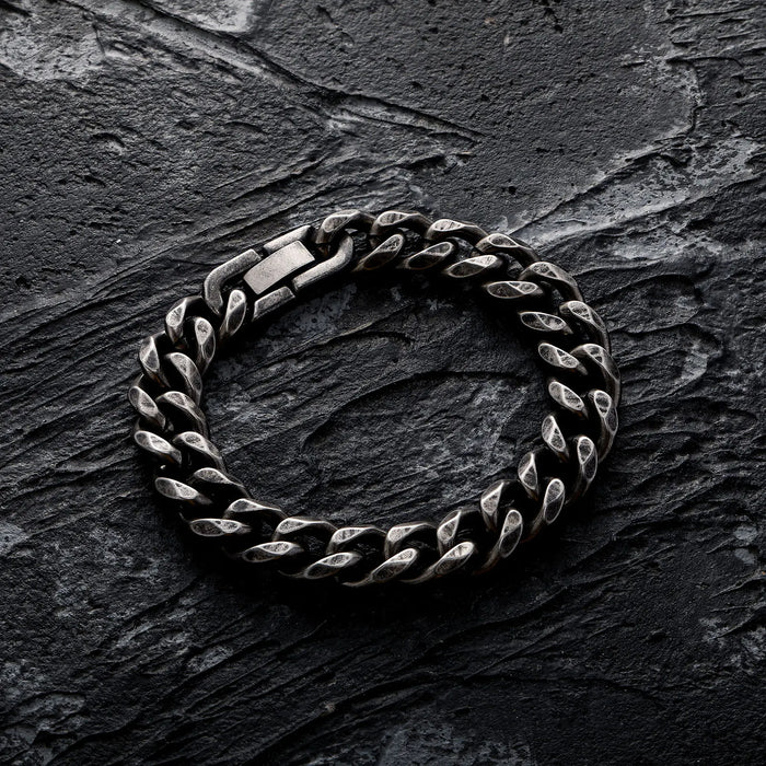 11mm Distressed Brushed Miami Cuban Link Bracelet - Different Drips