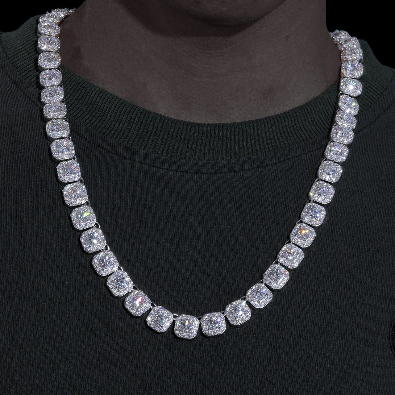 10mm S925 Moissanite Clustered Tennis Chain - Different Drips