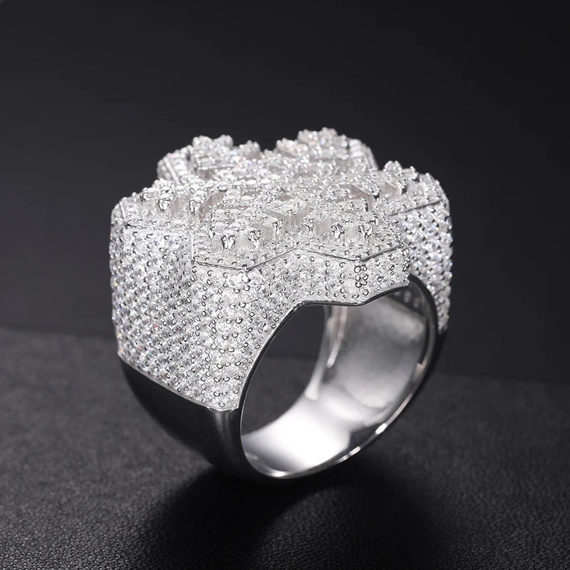 S925 Moissanite Diamond Snowflake Ring - Different Drips