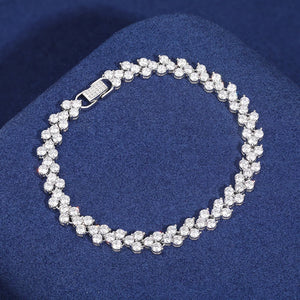 6mm S925 Moissanite Diamond V Cluster Bracelet - Different Drips