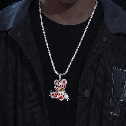 S925 Moissanite Savage Bear Pendant - Different Drips
