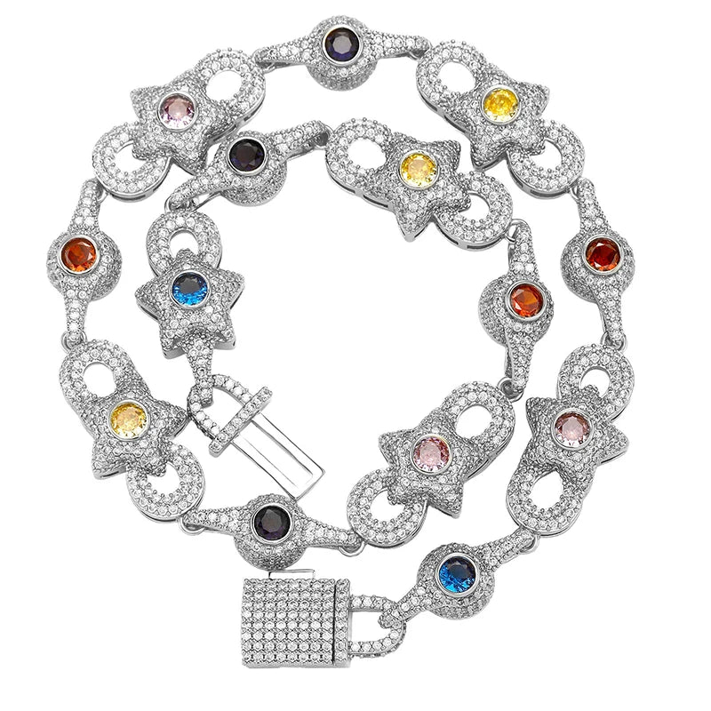Multicolor Gemstone Infinity Link Chain