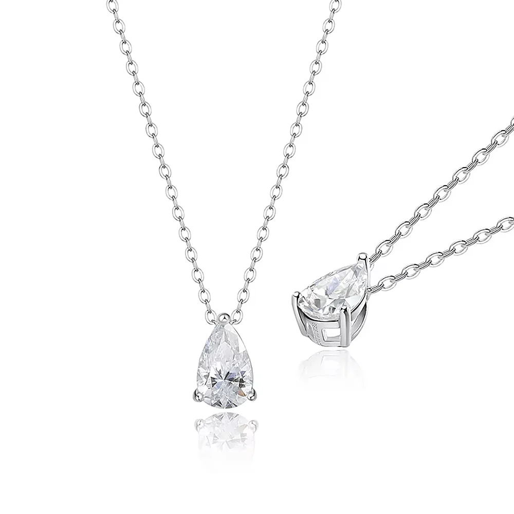 Women's S925 Teardrop Moissanite Pendant - Different Drips