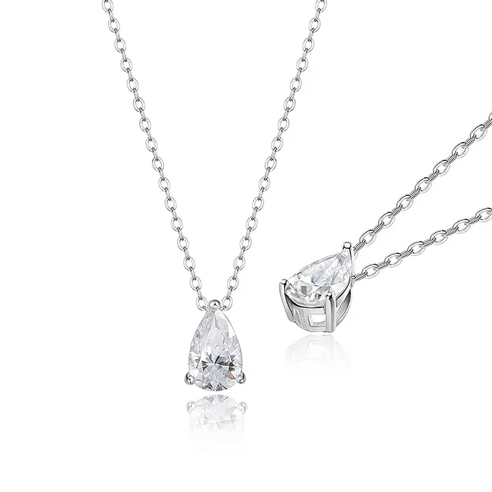 Women's S925 Teardrop Moissanite Pendant - Different Drips