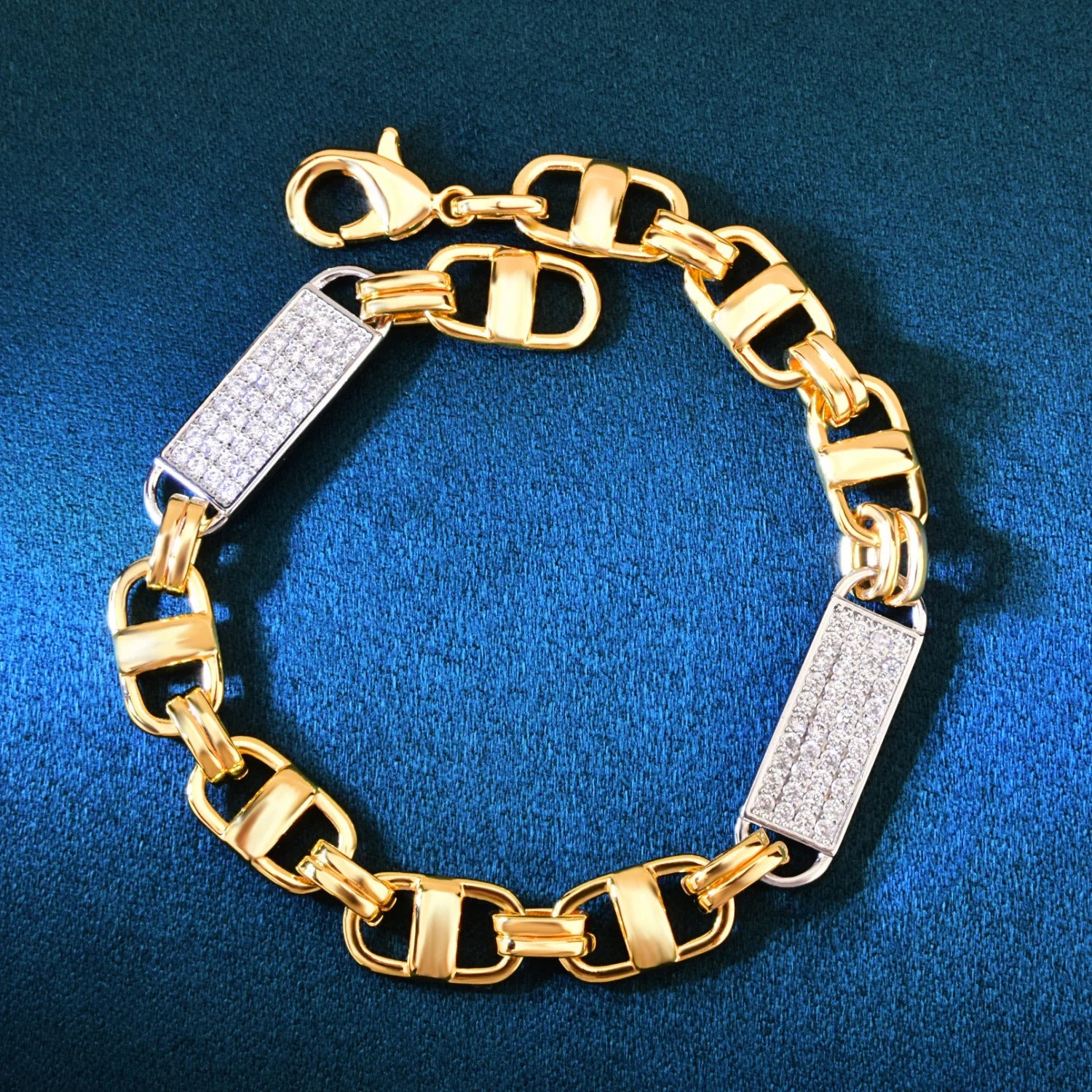 8mm Iced Tag Link Bracelet - Different Drips