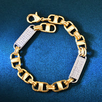 Thumbnail for 8mm Iced Tag Link Bracelet - Different Drips