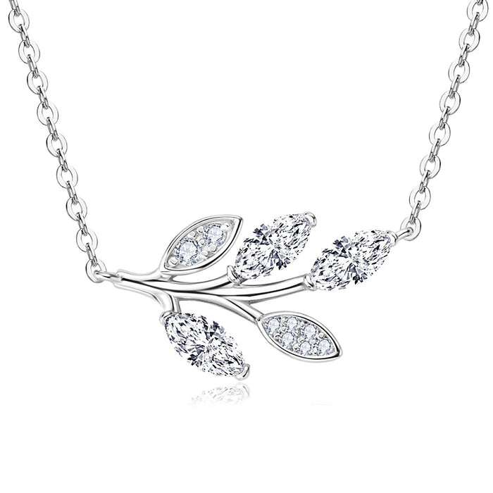 Women's S925 Moissanite Leaf Pendant - Different Drips