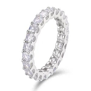 Thin S925 Moissanite Eternity Band Ring - Different Drips