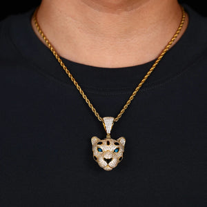 S925 Moissanite Panther Head Pendant - Different Drips