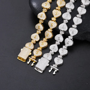 S925 Moissanite Diamond Money Bag Link Chain - Different Drips