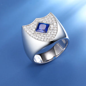 S925 Moissanite Blue Shield Ring - Different Drips